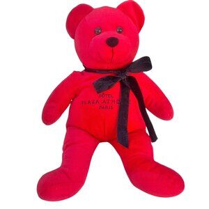 Hôtel Plaza Athénée Paris Collectible Red Teddy Bear 18" Dorchester Collection